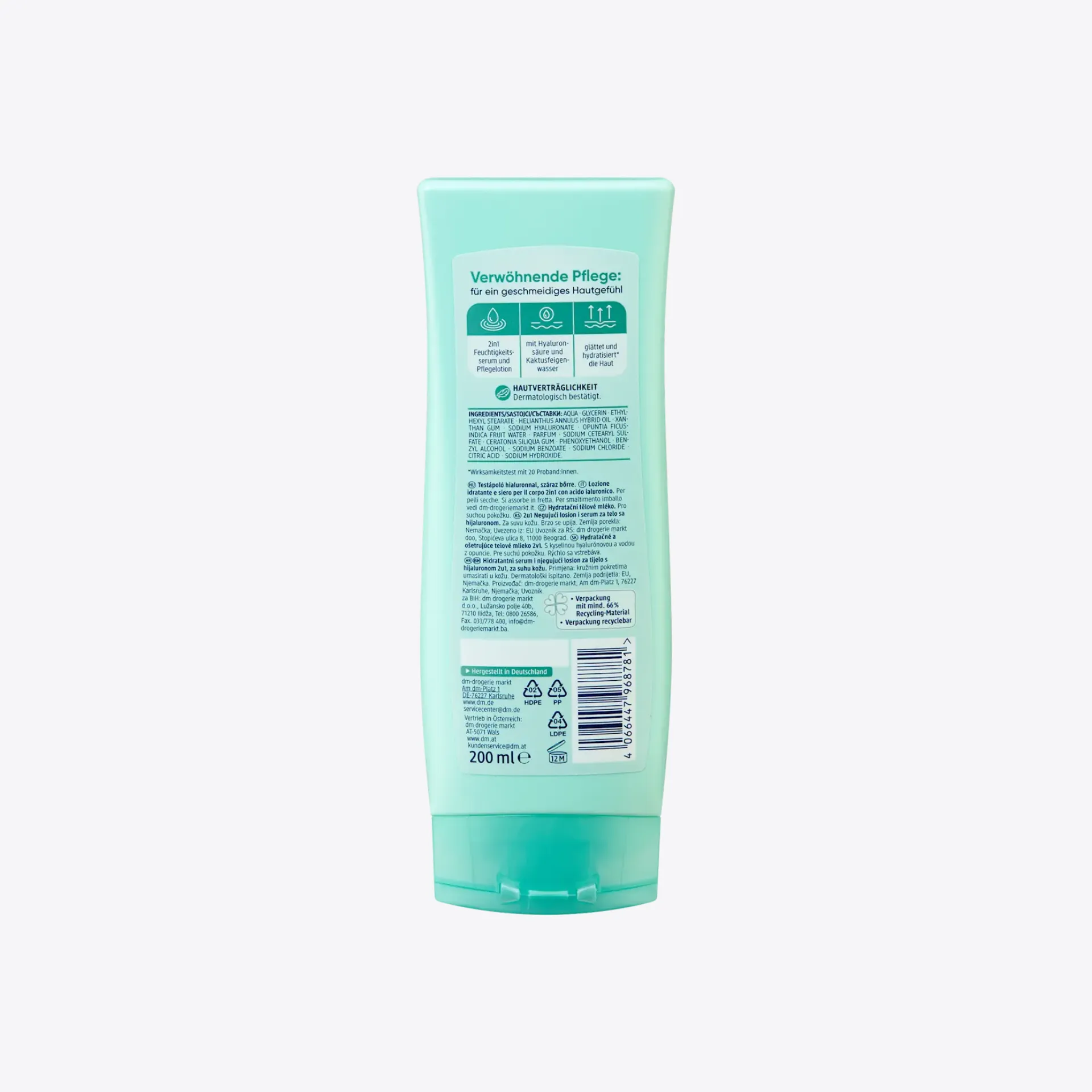 Sữa dưỡng chăm sóc da 2 trong 1 chứa Hyaluronic, 200 ml - Ảnh 2