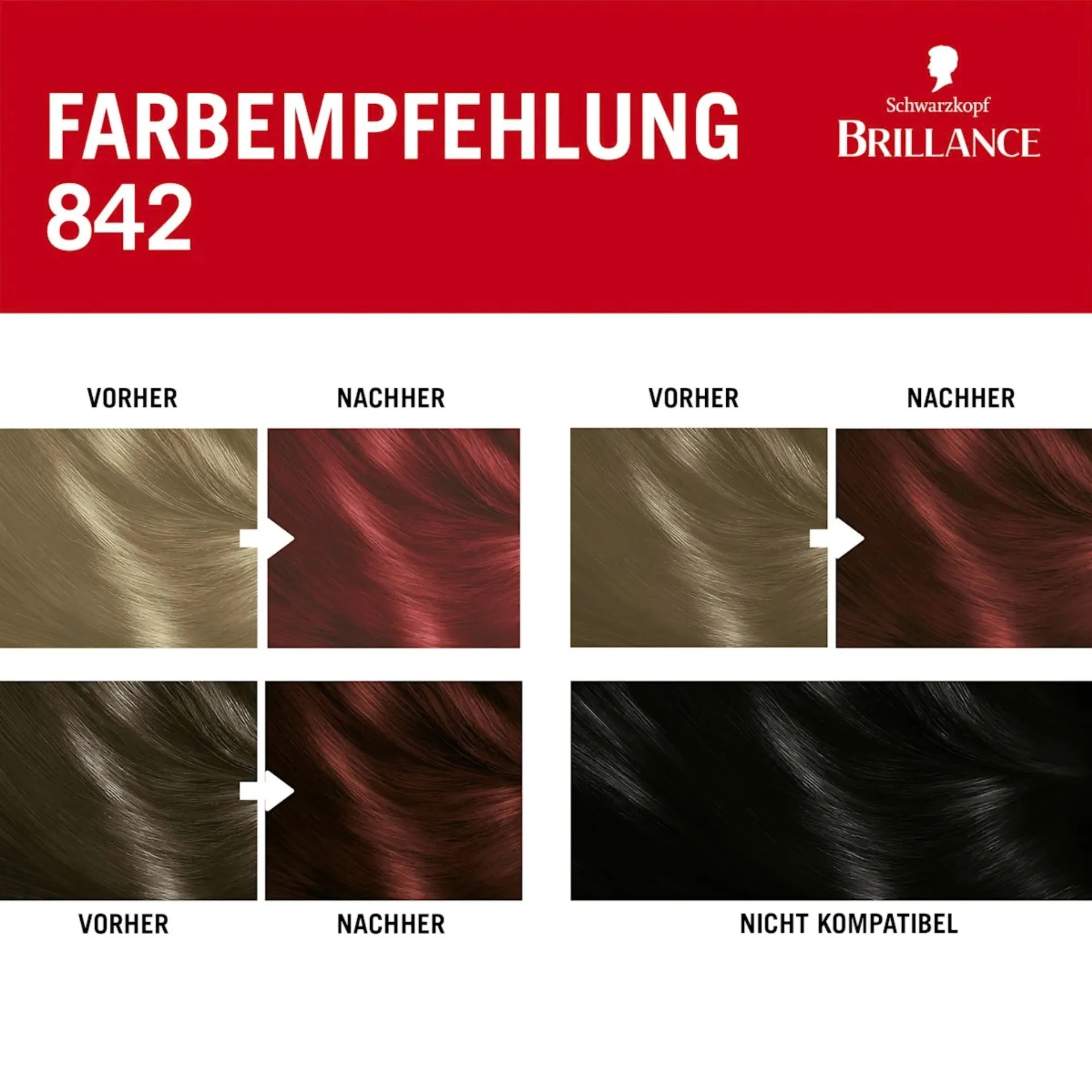 Kem nhuộm màu đậm đặc 842 Màu đỏ Cashmere, 1 hộp - Ảnh 7